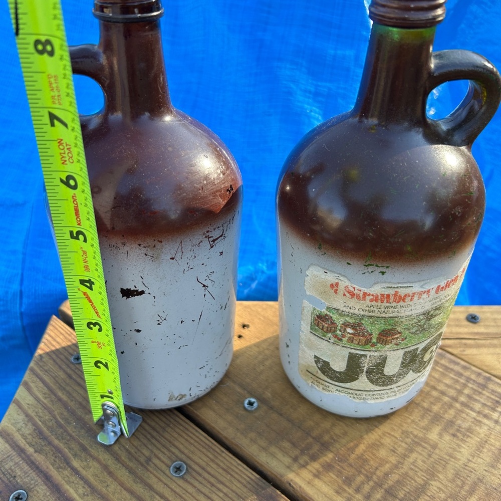 Vintage wine jugs